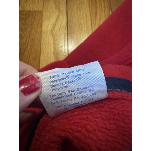 Vintage LL Bean Baby Bag Red Sleeping Sack Newborn Size Polar Plus zip USA Made - Picture 10 of 11